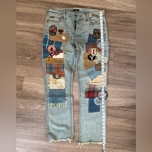 Polo by Ralph Lauren Patchwork Straight Jeans - Blue and Multicolor - Picture 6 of 11